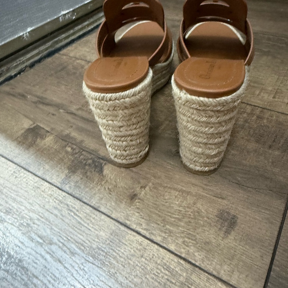 Dior Brown Gold Wedge Sandals - Picture 5 of 6